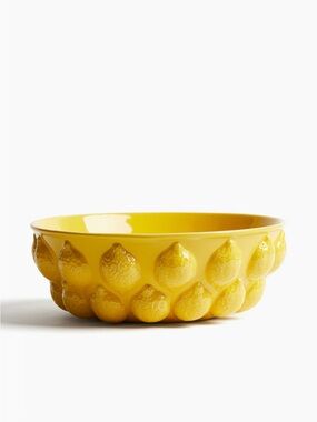 H&M Large Stoneware Bowl Lemons NEW